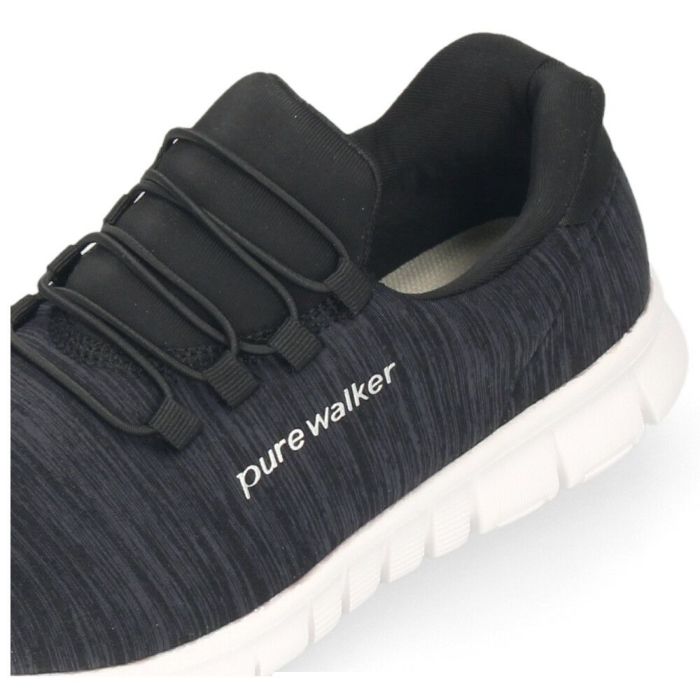 スリッポン レディース スニーカー 履きやすい 疲れない ウォーキング 仕事 運動 ハンズフリー シューズ ゴム紐 黒 白 ピュアウォーカー 靴 pure walker PW1501