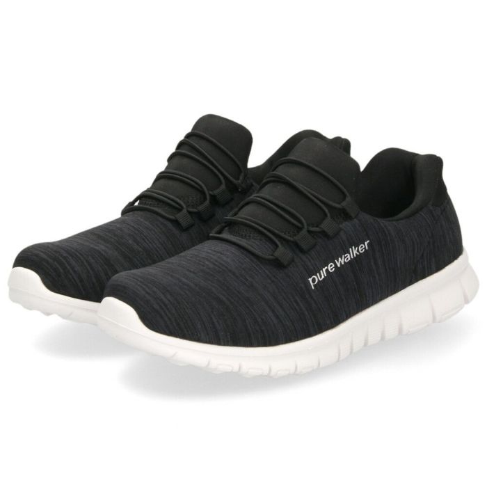 スリッポン レディース スニーカー 履きやすい 疲れない ウォーキング 仕事 運動 ハンズフリー シューズ ゴム紐 黒 白 ピュアウォーカー 靴 pure walker PW1501