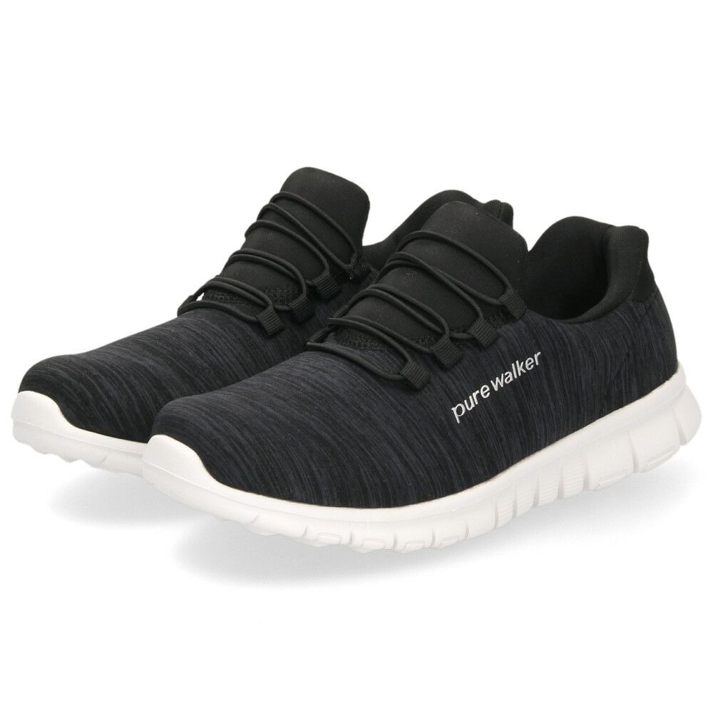 スリッポン レディース スニーカー 履きやすい 疲れない ウォーキング 仕事 運動 ハンズフリー シューズ ゴム紐 黒 白 ピュアウォーカー 靴 pure walker PW1501