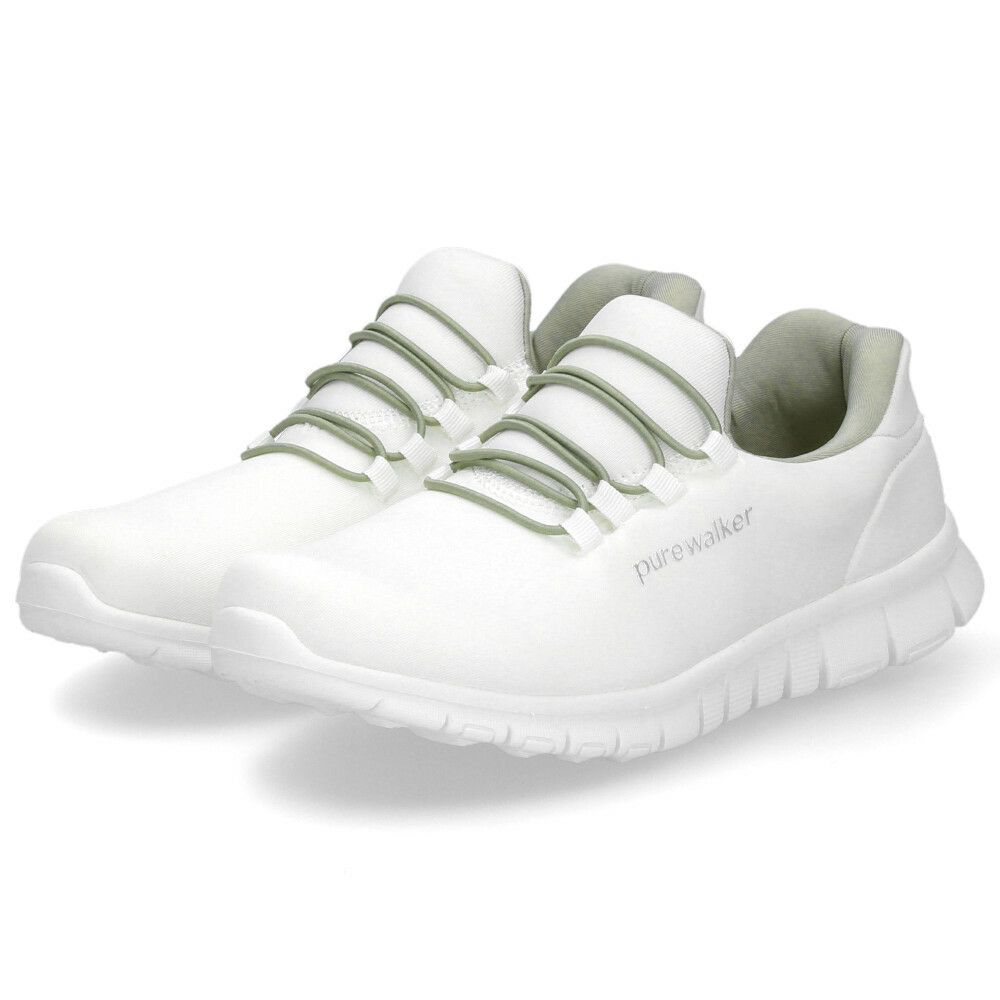 スリッポン レディース スニーカー 履きやすい 疲れない ウォーキング 仕事 運動 ハンズフリー シューズ ゴム紐 黒 白 ピュアウォーカー 靴 pure walker PW1501