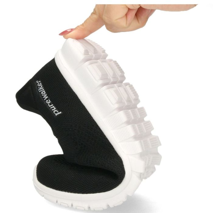 ハンズフリースニーカー レディース スリッポン スライドフィット 立ったまま履ける 履きやすい 軽量 美脚 姿勢サポート 疲労軽減 オフィス ナースシューズ シューズ 靴 ピュアウォーカー PW1502 pure walker