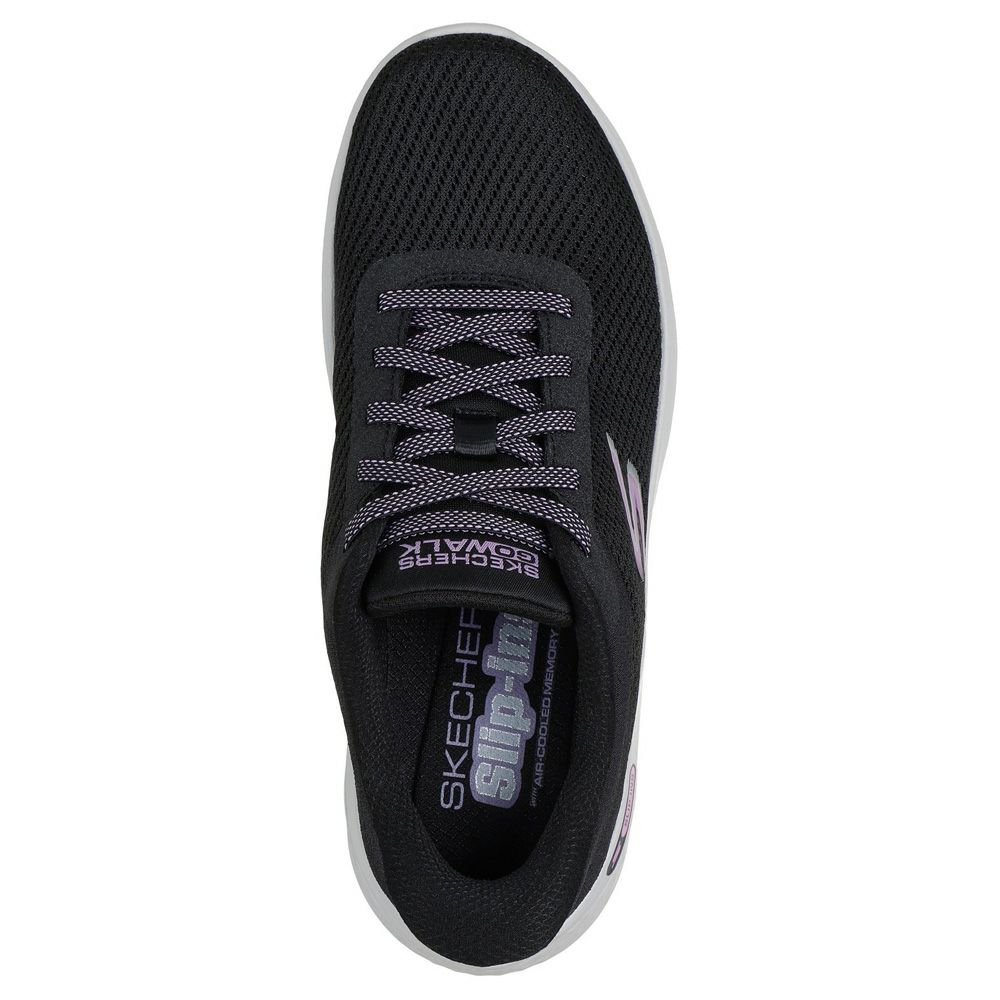 スケッチャーズ スリップインズ レディース スニーカー 黒 厚底 スリッポン ハンズフリー 靴 SKECHERS Slip-ins ゴーウォーク フレックス 125516 ゴム紐 ノーマル幅