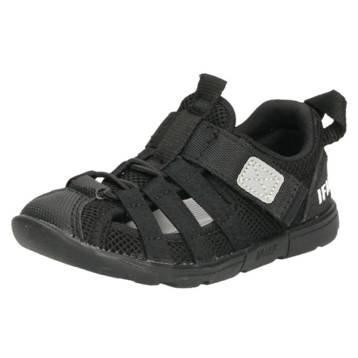イフミー ウォーター サンダル キッズ ウォーターシューズ 子ども 両ベルト ベルクロ 子ども靴 水陸両用 水遊び プール 運動靴 ブラック 黒 IFME 20-5318