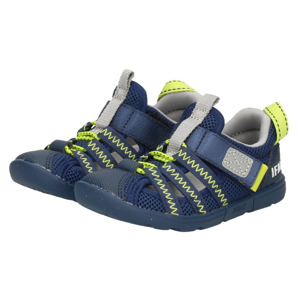 イフミー ウォーター サンダル キッズ ウォーターシューズ 子ども 両ベルト ベルクロ 子ども靴 水陸両用 水遊び プール 運動靴 ブラック 黒 IFME 20-5318