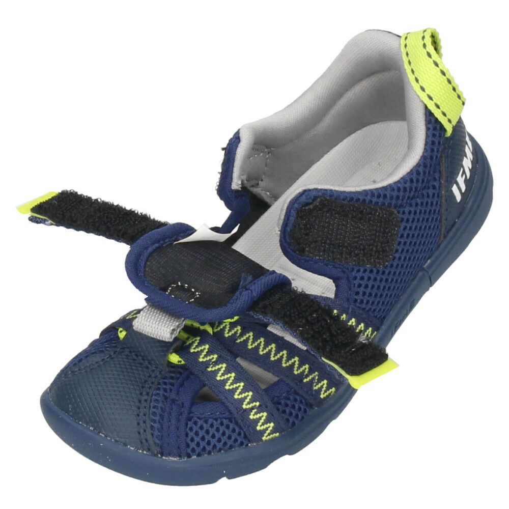 イフミー ウォーター サンダル キッズ ウォーターシューズ 子ども 両ベルト ベルクロ 子ども靴 水陸両用 水遊び プール 運動靴 ブラック 黒 IFME 20-5318