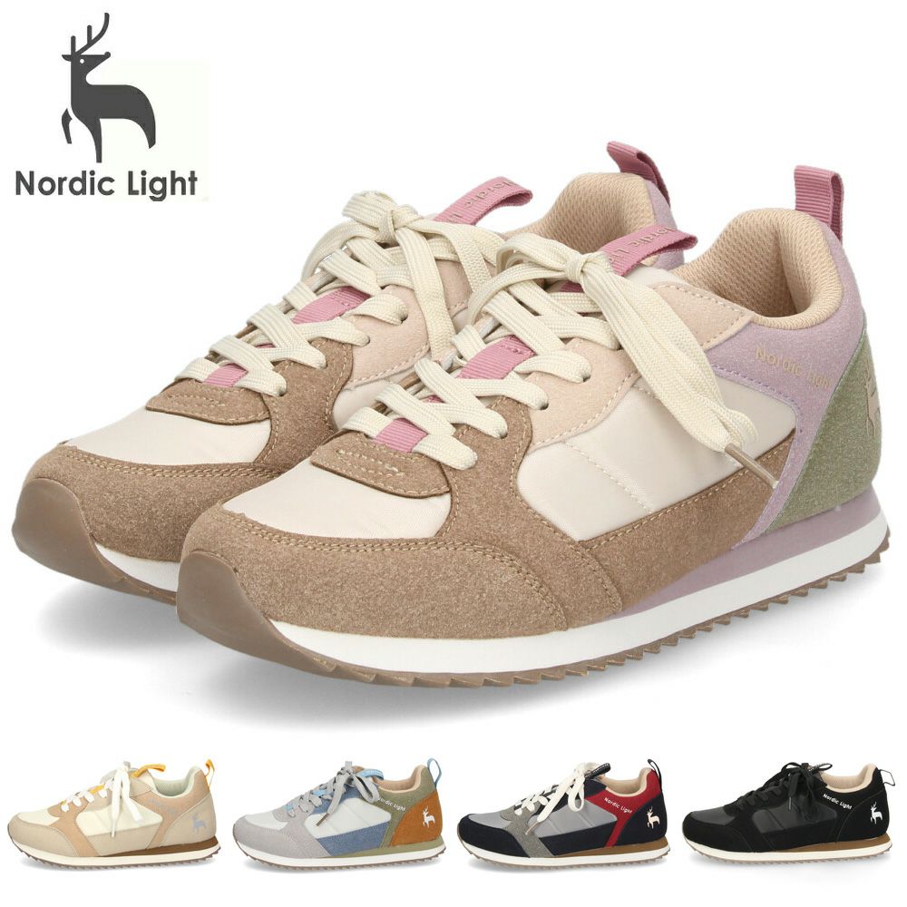 スニーカー レディース きれいめ 軽量 黒 ブラック ローカット 通勤 通学 シンプル かわいい おしゃれ 北欧 歩きやすい ノルディックライト 靴 Nordic Light NL0040F