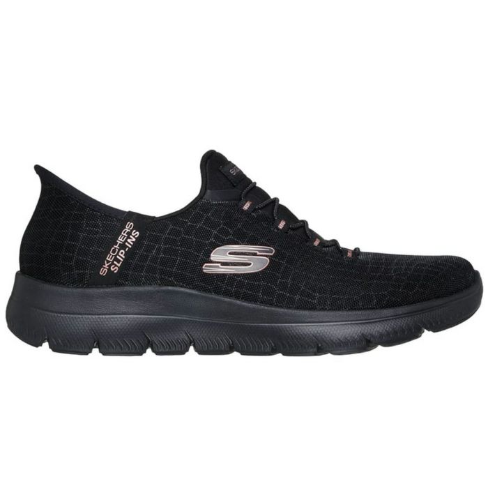 スケッチャーズ スリップインズ レディース 幅広 ワイド幅 スニーカー スリッポン 黒 ブラック ネイビー トープ ハンズフリー ゆったり SKECHERS Slip-ins サミッツ クラッシーナイト 150128W