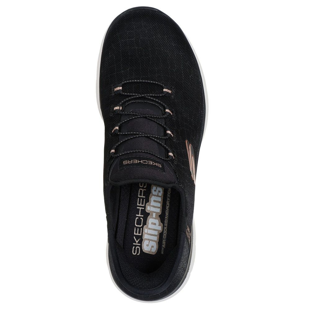 スケッチャーズ スリップインズ レディース 幅広 ワイド幅 スニーカー スリッポン 黒 ブラック ネイビー トープ ハンズフリー ゆったり SKECHERS Slip-ins サミッツ クラッシーナイト 150128W