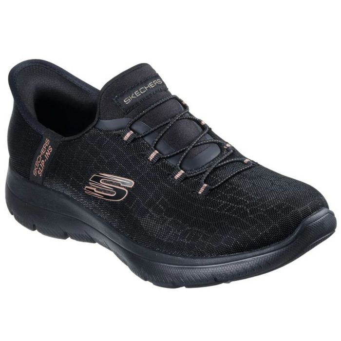 スケッチャーズ スリップインズ レディース 幅広 ワイド幅 スニーカー スリッポン 黒 ブラック ネイビー トープ ハンズフリー ゆったり SKECHERS Slip-ins サミッツ クラッシーナイト 150128W