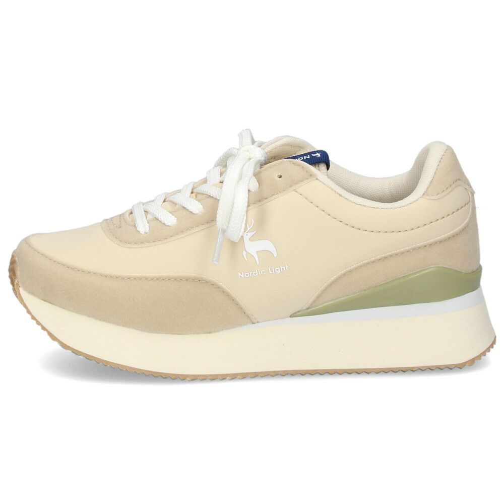スニーカー レディース 厚底 ローカット ノルディックライト Nordic Light 0104 カジュアル 靴 シンプル 軽量 おしゃれ 黒 ブラック ベージュ