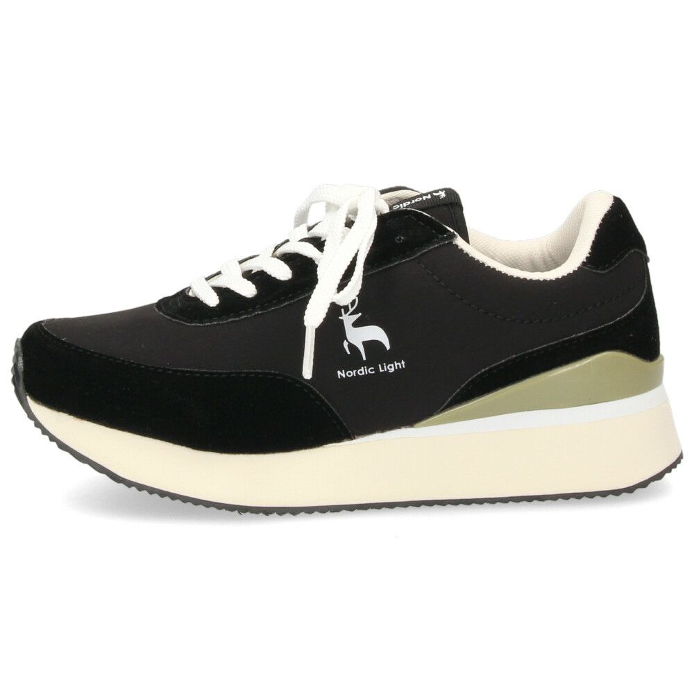 スニーカー レディース 厚底 ローカット ノルディックライト Nordic Light 0104 カジュアル 靴 シンプル 軽量 おしゃれ 黒 ブラック ベージュ