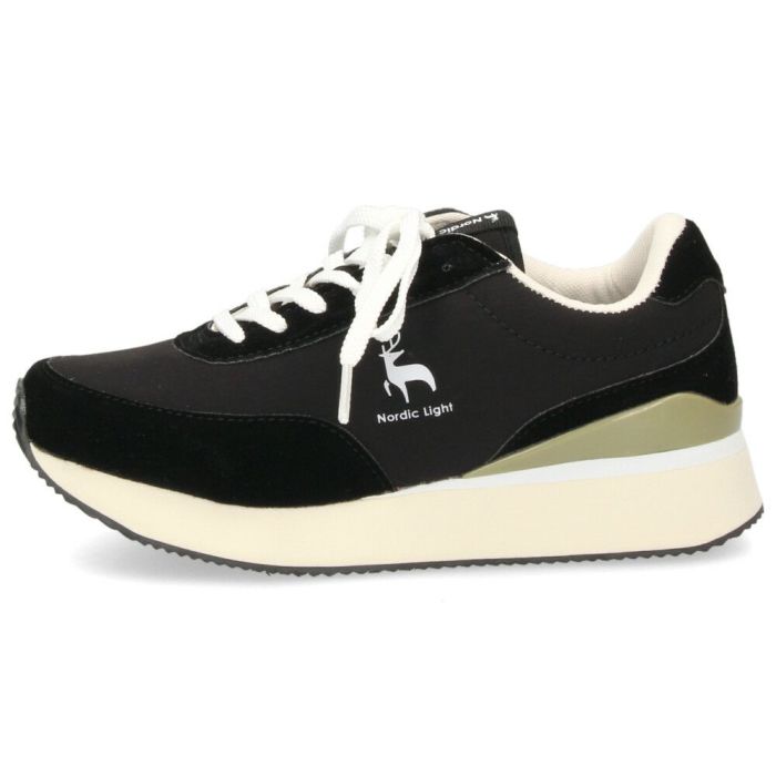 スニーカー レディース 厚底 ローカット ノルディックライト Nordic Light 0104 カジュアル 靴 シンプル 軽量 おしゃれ 黒 ブラック ベージュ