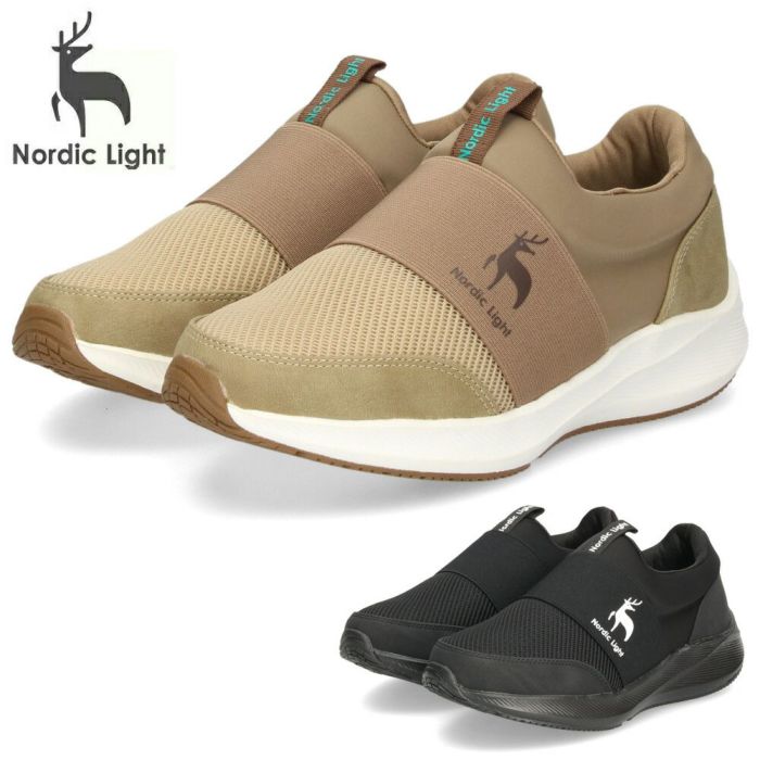 スニーカー レディース スリッポン すぽっと履ける 靴 メッシュ 軽量 厚底 カジュアル シンプル 歩きやすい ノルディックライト Nordic Light NL0110F