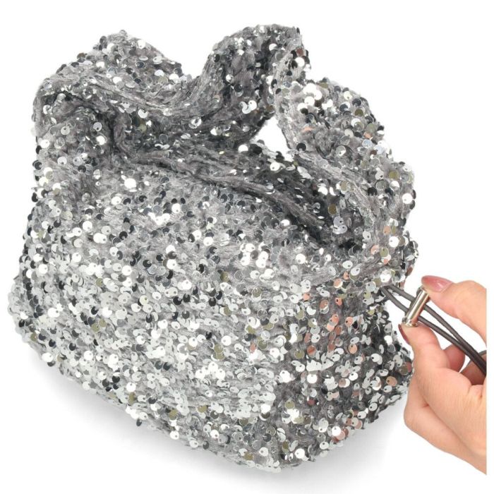 ハンドバッグ レディース スパンコール 黒 ブラック シルバー トートバッグ 鞄 小さめ キラキラ グリームサプライ gream supply 4038 結婚式 上品 大人 きれいめ おしゃれ パーティー