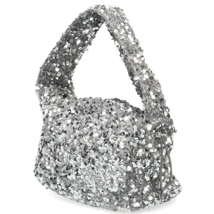 ハンドバッグ レディース スパンコール 黒 ブラック シルバー トートバッグ 鞄 小さめ キラキラ グリームサプライ gream supply 4038 結婚式 上品 大人 きれいめ おしゃれ パーティー