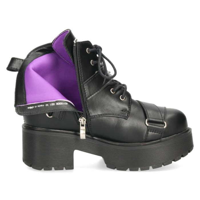 ヨースケ 厚底レースアップブーツ レディース 防滑 黒 ブラック 厚底ブーツ スタイルアップ ベルト付き おしゃれ YOSUKE 6310008