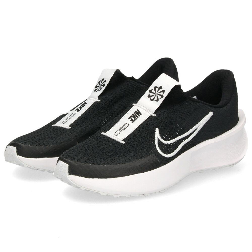 ナイキ スニーカー レディース 黒 厚底 ランニングシューズ NIKE インタラクト ラン イージーオン FV5591 001 ブラック/ホワイト