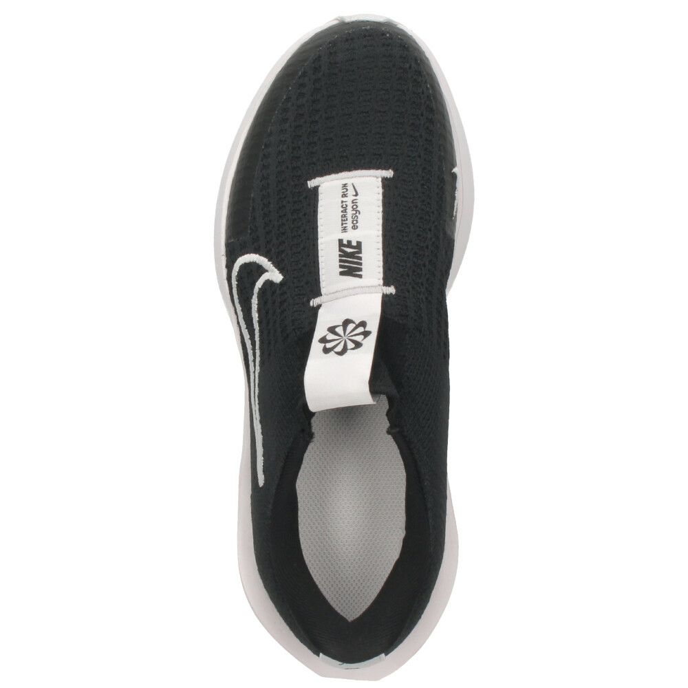 ナイキ スニーカー レディース 黒 厚底 ランニングシューズ NIKE インタラクト ラン イージーオン FV5591 001 ブラック/ホワイト