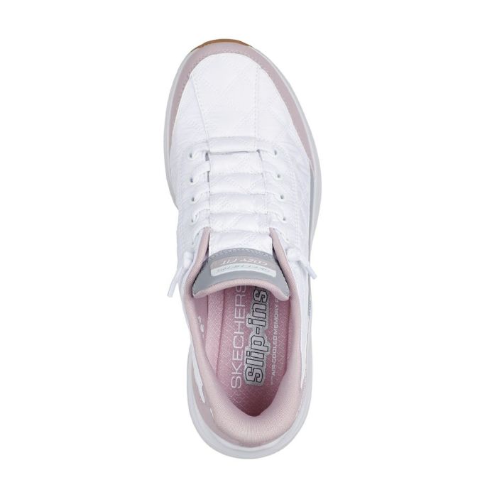 スケッチャーズ スニーカー レディース スリップインズ コンツアーフォーム - コージーフィット ハンズフリー スリッポン 靴 ノーマル幅 白 黒 ホワイト ブラック 快適 150404