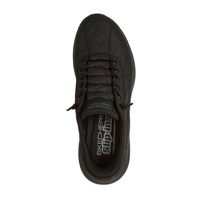 スケッチャーズ スニーカー レディース スリップインズ コンツアーフォーム - コージーフィット ハンズフリー スリッポン 靴 ノーマル幅 白 黒 ホワイト ブラック 快適 150404