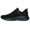 スケッチャーズ スニーカー スリップインズ メンズ ハンズフリー 立ったまま履ける 靴 ワイド幅 スリッポン SKECHERS 118312W  ボブス スポート 黒 ブラック