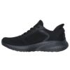 スケッチャーズ スリップインズ レディース ワイド 幅広 スニーカー 黒 スリッポン SKECHERS Slip-ins ボブス スポート スクワッド カオス 117497W BBK TPE ゆったり ハンズフリー