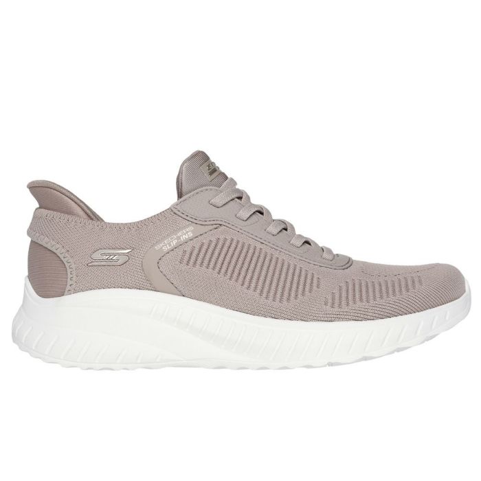 スケッチャーズ スリップインズ レディース ワイド 幅広 スニーカー 黒 スリッポン SKECHERS Slip-ins ボブス スポート スクワッド カオス 117497W BBK TPE ゆったり ハンズフリー