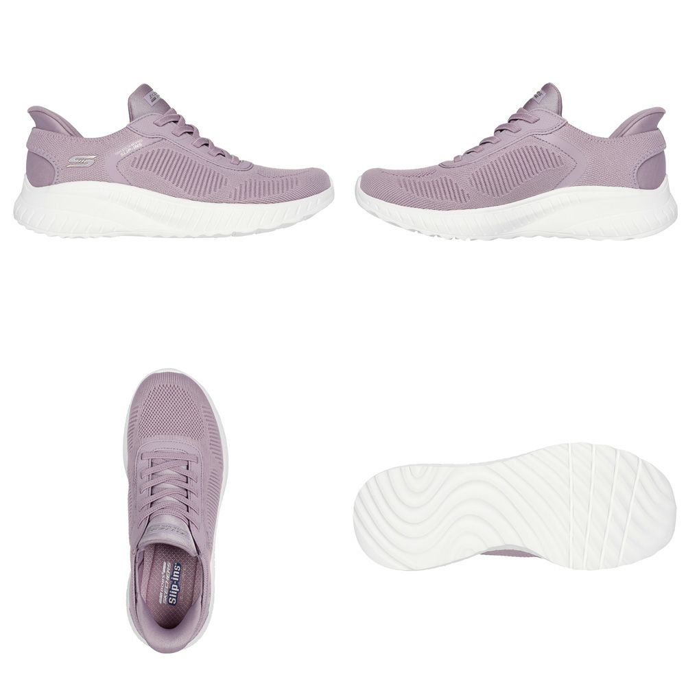 スケッチャーズ スリップインズ レディース ワイド 幅広 スニーカー 黒 スリッポン SKECHERS Slip-ins ボブス スポート スクワッド カオス 117497W BBK TPE ゆったり ハンズフリー