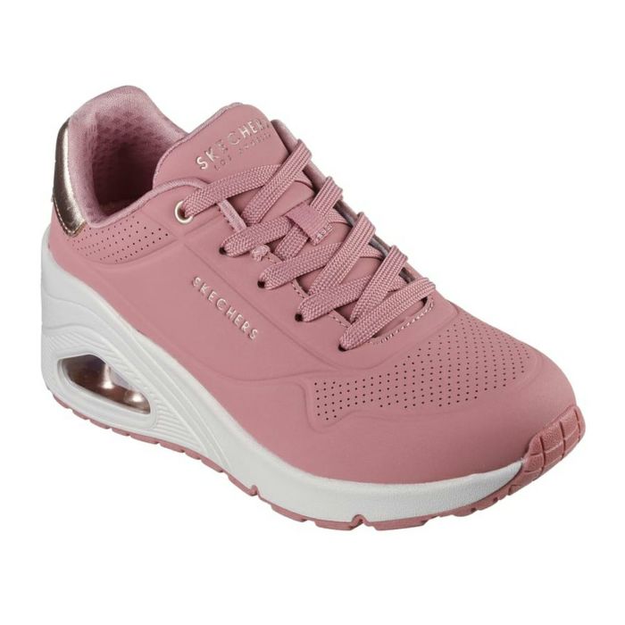 スケッチャーズ スニーカー レディース ローカット 厚底 ウノ ウェッジ ハイステップス 177520 SKECHERS ノーマル幅 かわいい 靴ひも UNO WEDGE HI STEPS