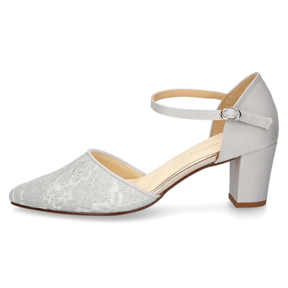 パンプス ストラップ レディース アンクルストラップ ポインテッドトゥ セパレート チャンキーヒール 結婚式　パーティー 卒業式 入学式 グランルー Grande Roue 241009 華やか 上品 大人 オフィス
