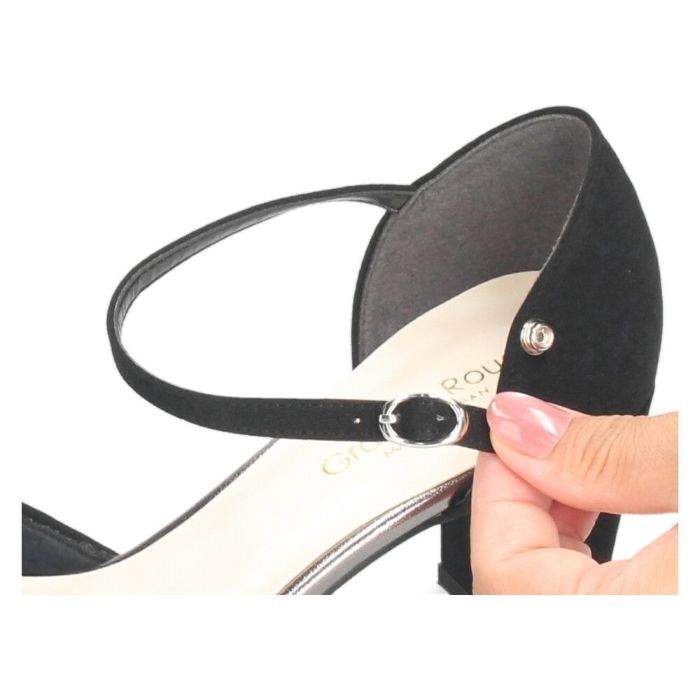 パンプス ストラップ レディース アンクルストラップ ポインテッドトゥ セパレート チャンキーヒール 結婚式　パーティー 卒業式 入学式 グランルー Grande Roue 241009 華やか 上品 大人 オフィス