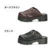 サボ サンダル レディース 厚底 ミュール ストラップ 2WAY 甲深 スタイルアップ カジュアル 大人 上品 きれいめ マフモフ Mafmof 1130WK 黒 ブラック ダークブラウン