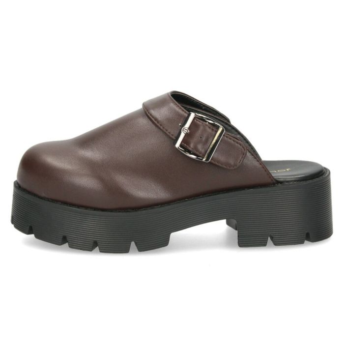 サボ サンダル レディース 厚底 ミュール ストラップ 2WAY 甲深 スタイルアップ カジュアル 大人 上品 きれいめ マフモフ Mafmof 1130WK 黒 ブラック ダークブラウン