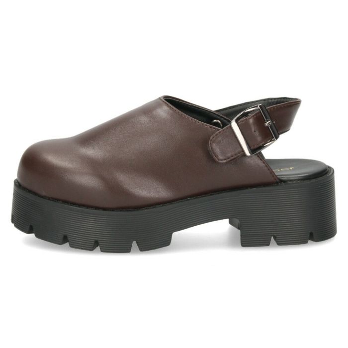 サボ サンダル レディース 厚底 ミュール ストラップ 2WAY 甲深 スタイルアップ カジュアル 大人 上品 きれいめ マフモフ Mafmof 1130WK 黒 ブラック ダークブラウン