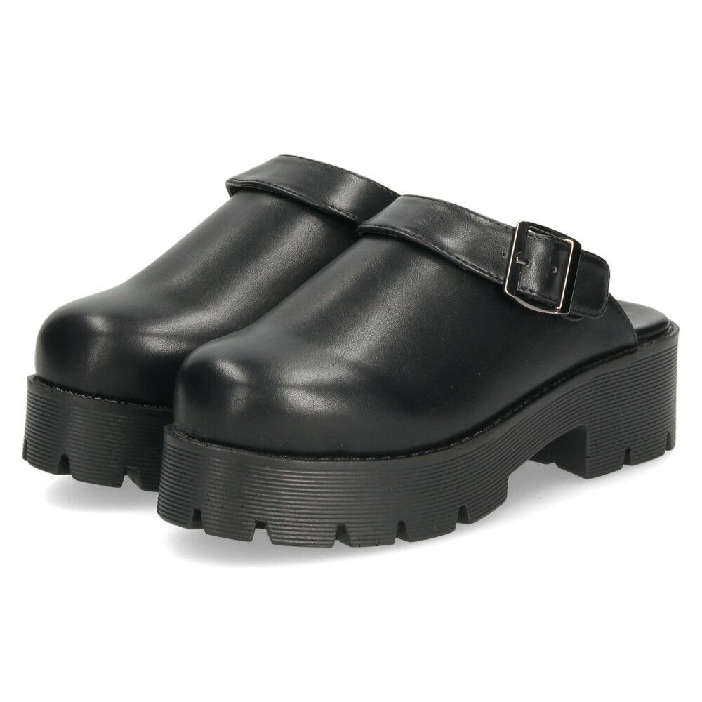 サボ サンダル レディース 厚底 ミュール ストラップ 2WAY 甲深 スタイルアップ カジュアル 大人 上品 きれいめ マフモフ Mafmof 1130WK 黒 ブラック ダークブラウン