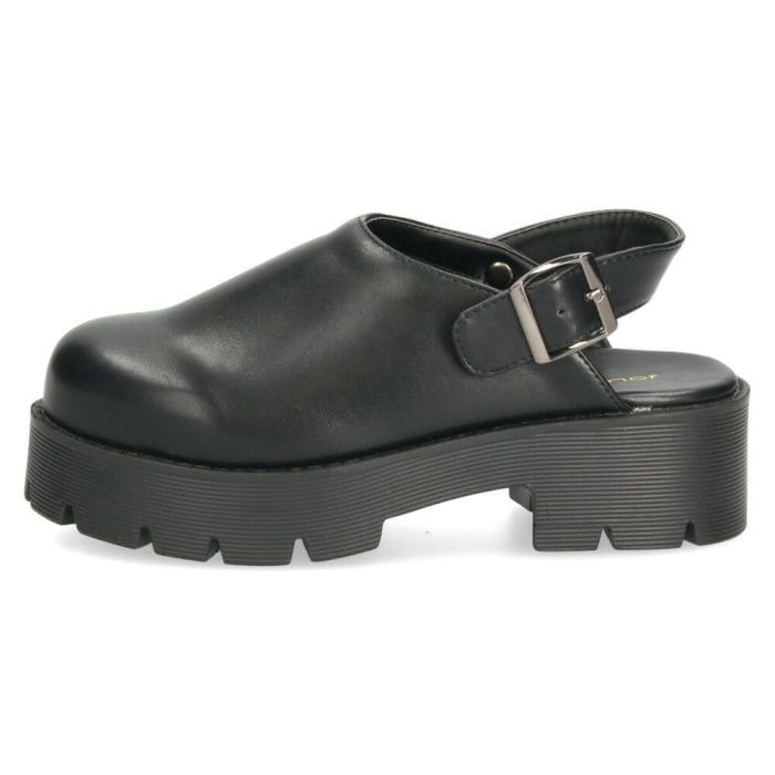 サボ サンダル レディース 厚底 ミュール ストラップ 2WAY 甲深 スタイルアップ カジュアル 大人 上品 きれいめ マフモフ Mafmof 1130WK 黒 ブラック ダークブラウン