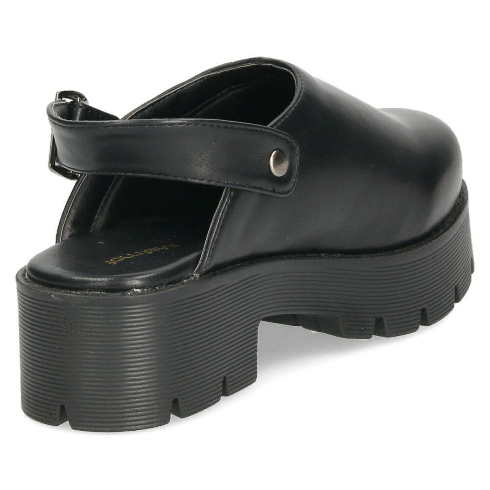 サボ サンダル レディース 厚底 ミュール ストラップ 2WAY 甲深 スタイルアップ カジュアル 大人 上品 きれいめ マフモフ Mafmof 1130WK 黒 ブラック ダークブラウン