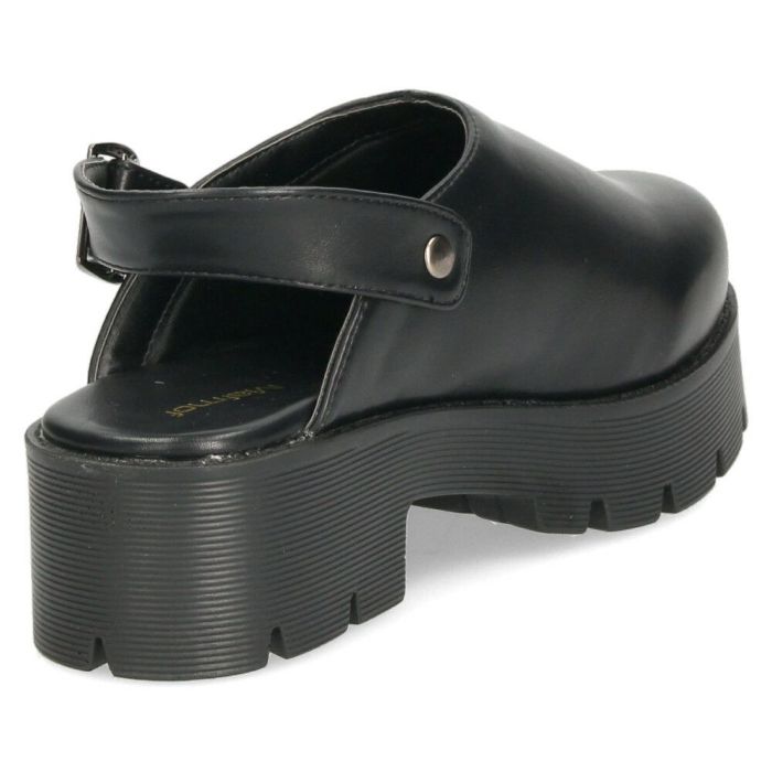 サボ サンダル レディース 厚底 ミュール ストラップ 2WAY 甲深 スタイルアップ カジュアル 大人 上品 きれいめ マフモフ Mafmof 1130WK 黒 ブラック ダークブラウン