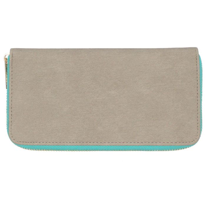 財布 レディース 長財布 多収納 ポケット 小銭入れ ラウンドファスナー 大人 グレー ピンク モカ 馬蹄モチーフ カード収納 高見え 上品 エポメタル デニムライク ラムモード LAMB MODE 37892