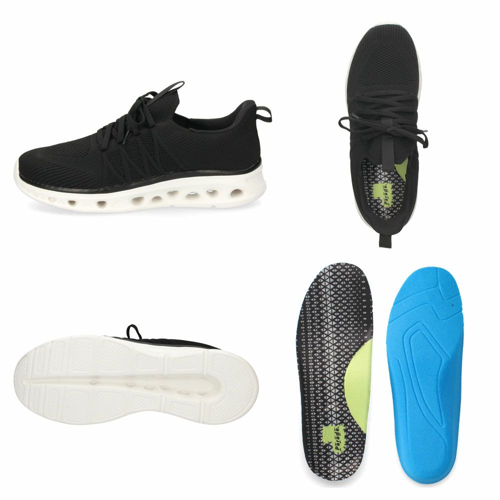 手を使わず履ける靴 メンズ 立ったまま履ける靴 ハンズフリー スリッポン スニーカー 軽い 屈曲性 履きやすい 靴 ゴム紐 ブラック 黒 楽すぽっ Parade 51704