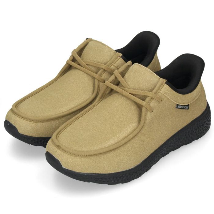 スリッポン メンズ シューズ カジュアル 靴 防水 スリップイン 立ったまま履ける 履きやすい 軽量 ハンズフリー パレード 楽すぽっ Parade 5801 オーク