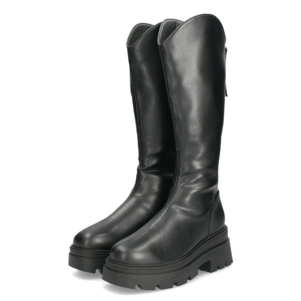 Mafmof マフモフ レディース ロングブーツ 厚底トラックソール ブーツ 靴 ブラック 黒 535WK 537WK 合成皮革 クッションインソール