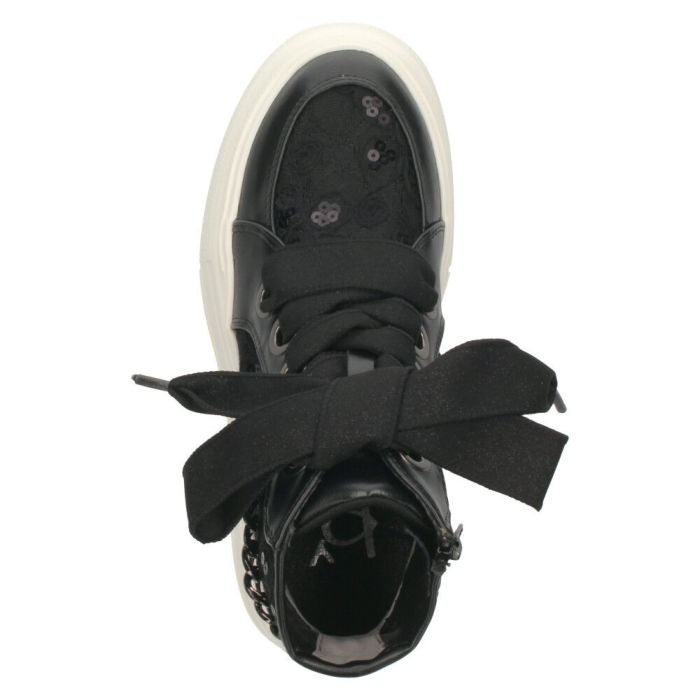 by あしながおじさん レディース スニーカー 厚底スニーカー ビッグリボン B8510127 ハイカット 靴 レースアップ  厚底 ファスナー