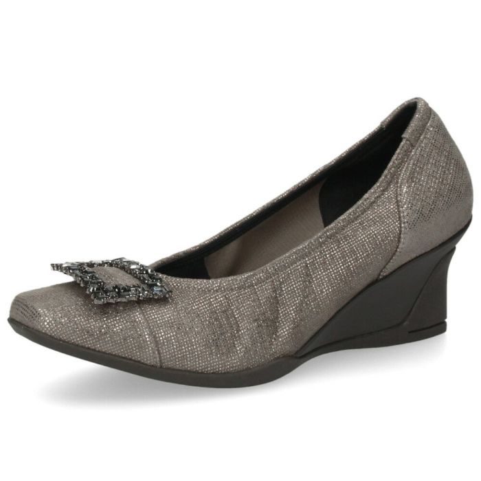 パンプス 黒 レディース おしゃれ ブラック エタン 通勤 靴 スクエアトゥ ウェッジソール コンポジションナイン ビジュー バックル コンフォートパンプス 3092 COMPOSITION9