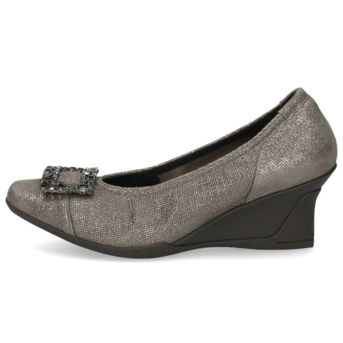 パンプス 黒 レディース おしゃれ ブラック エタン 通勤 靴 スクエアトゥ ウェッジソール コンポジションナイン ビジュー バックル コンフォートパンプス 3092 COMPOSITION9