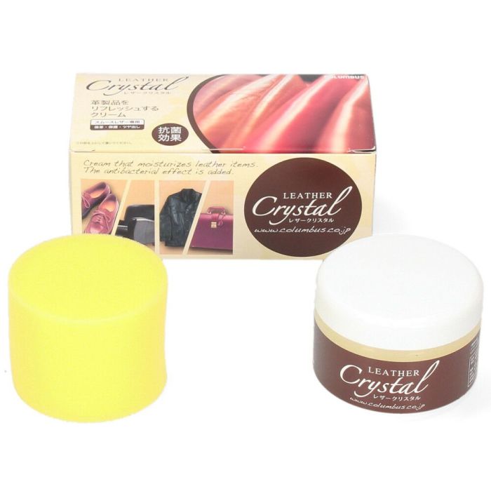  レザークリスタル 100+抗菌 シューケア用品 革靴 手入れ 革用 ツヤ出し 保革 抗菌 皮革用ワックス スポンジ コロンブス メンズ レディース COLUMBUS 16100