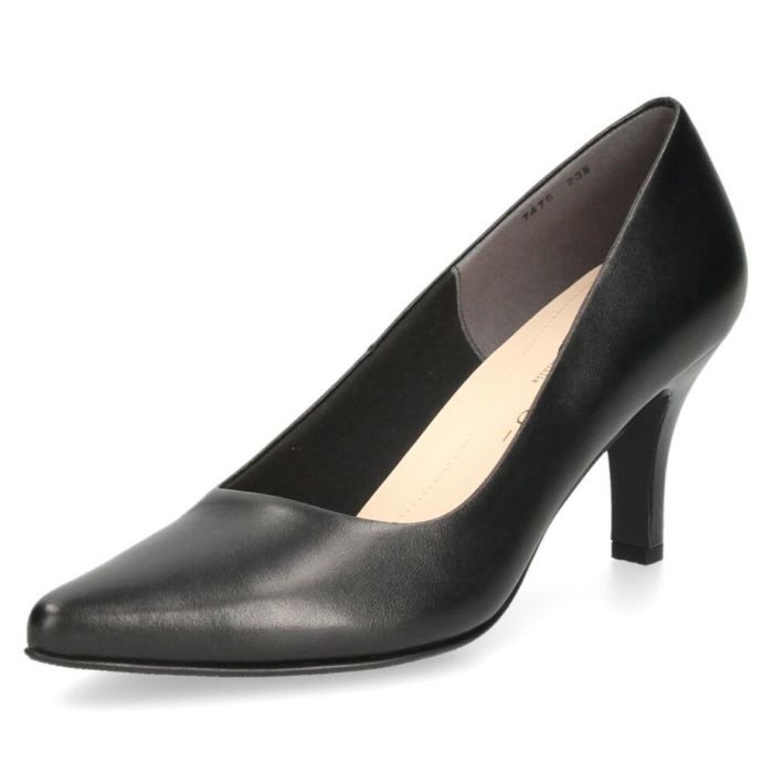 パンプス 黒 フォーマル 革 ヒール 7.5cm 日本製 婦人靴 2E きれいめ シンプル オフィス ハイヒール ポインテッドトゥ メルモ MELMO 靴 307475