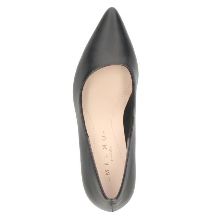 パンプス 黒 フォーマル 革 ヒール 7.5cm 日本製 婦人靴 2E きれいめ シンプル オフィス ハイヒール ポインテッドトゥ メルモ MELMO 靴 307475
