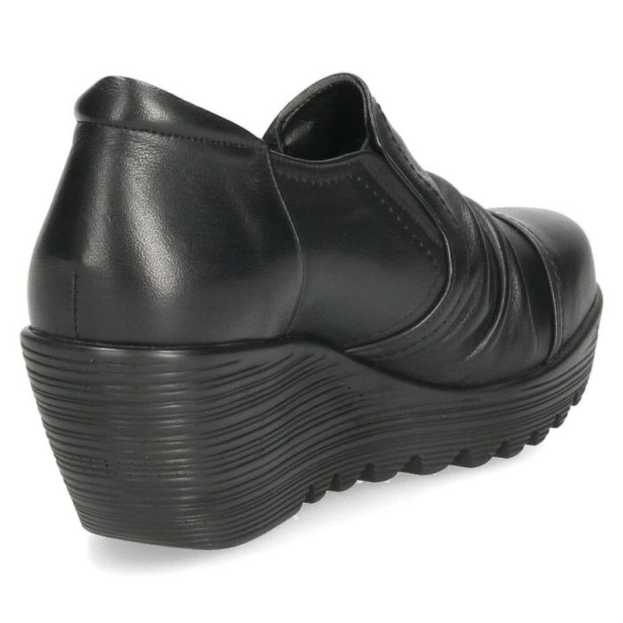 スリッポン レディース レザー 厚底 パンプス 履きやすい 靴 幅広 3E 黒 茶色 ウェッジソール 本革 ブラック ブラウン 日本製 ニコ 3992 NICO