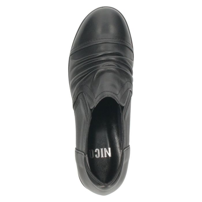 スリッポン レディース レザー 厚底 パンプス 履きやすい 靴 幅広 3E 黒 茶色 ウェッジソール 本革 ブラック ブラウン 日本製 ニコ 3992 NICO